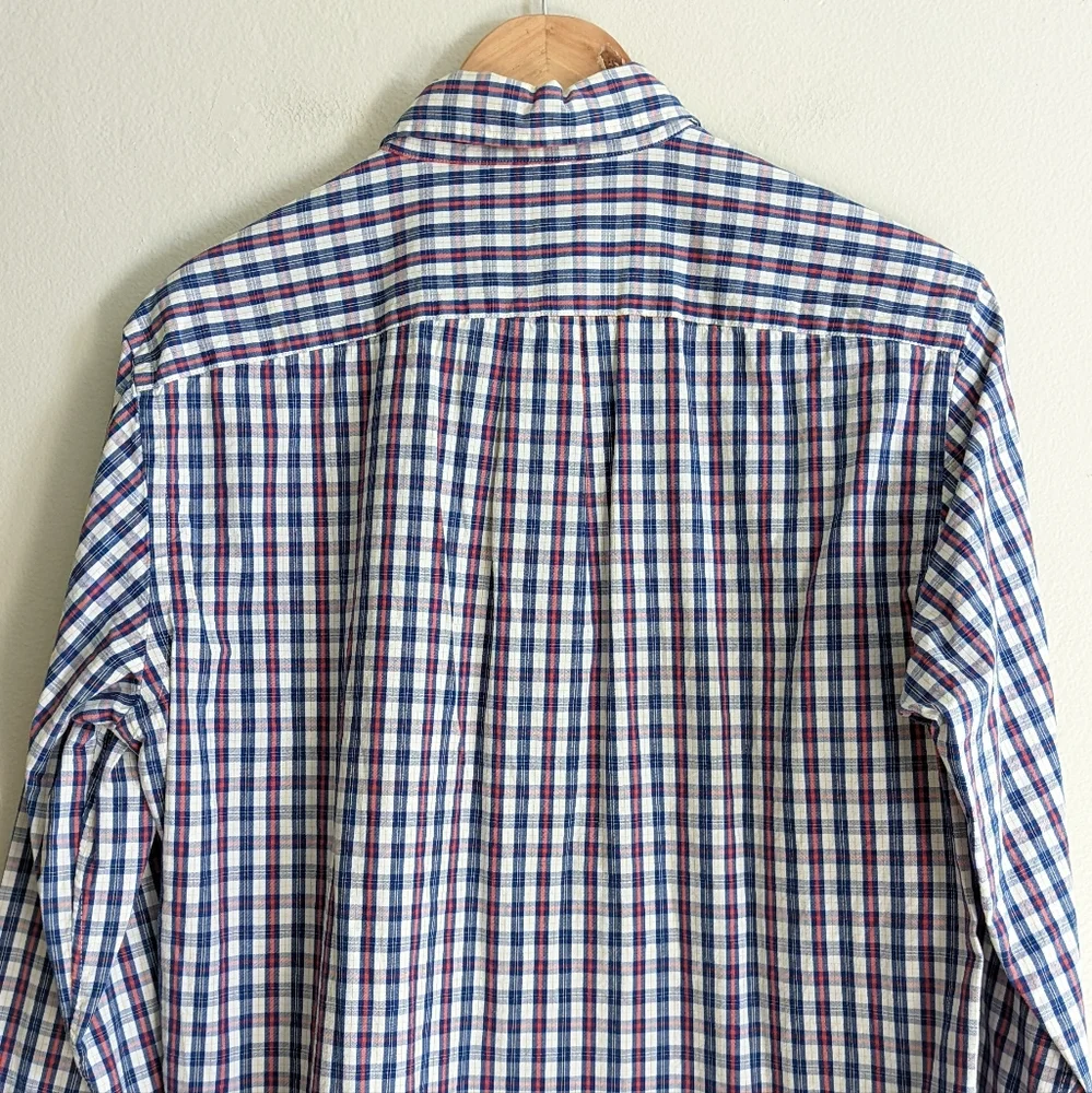 J. Crew | Sunwashed Oxford | Men's Plaid Long Sleeve Button Front Shirt